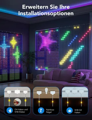 GOVEE LED Lichtgordijn 86 Modi Alexa 15x2m — miniatuur 4