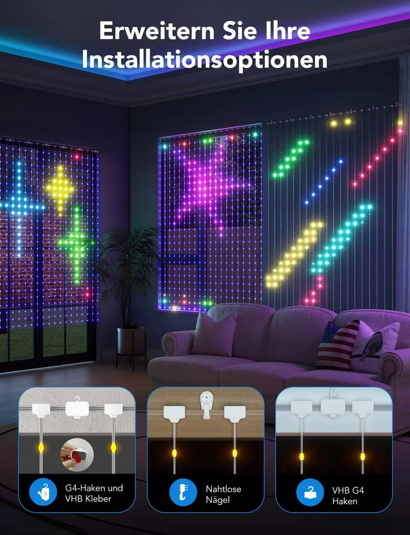 GOVEE LED Lichtgordijn 86 Modi Alexa 15x2m — foto 4