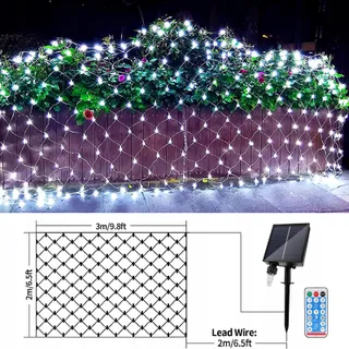JIMACRO Solar Lichtnet 2x3m 192 LED 8 Modi Waterdicht — miniatuur 6