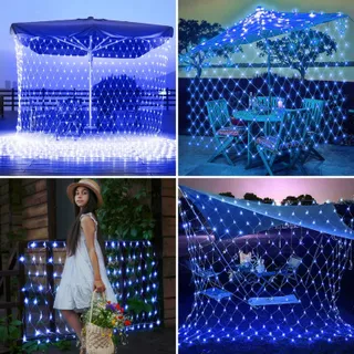 JIMACRO Solar Lichtnet 2x3m 192 LED 8 Modi Waterdicht — miniatuur 7