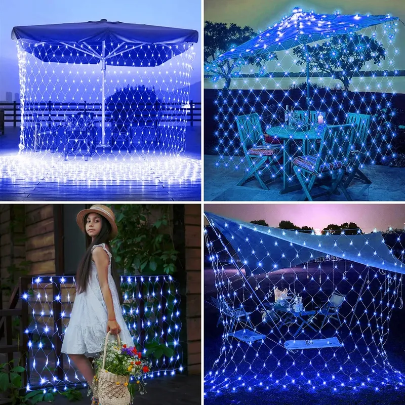 JIMACRO Solar Lichtnet 2x3m 192 LED 8 Modi Waterdicht — foto 7