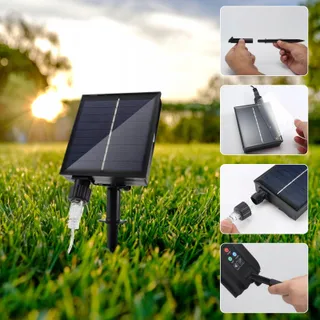 JIMACRO Solar Lichtnet 2x3m 192 LED 8 Modi Waterdicht — miniatuur 5