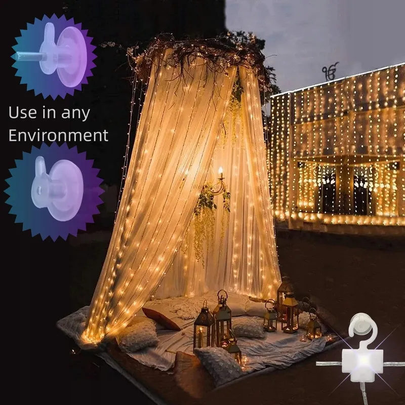 JONURPHY LED Lichtgordijn Waterdicht 3x3M 300 LED — foto 3