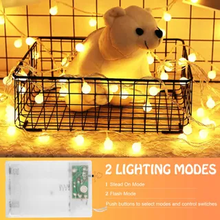 A.BIGWHALE Lichtsnoer Bollen 30 LED Warmwit Waterdicht — miniatuur 3
