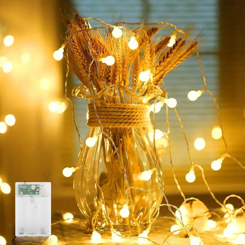 A.BIGWHALE Lichtsnoer Bollen 30 LED Warmwit Waterdicht — foto 1