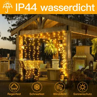 OLLNY Lichtgordijn 3x3m 300LED Warmwit Waterdicht USB — miniatuur 4