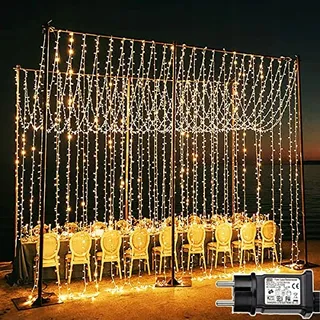 JOYCOME LED Lichtgordijn Waterdicht 6x3m 600 LED 8 Modi — miniatuur 2