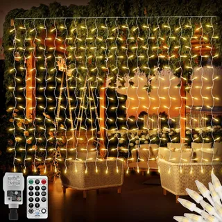 CERIAL Lichtgordijn Buiten 4X2M 300LED Waterdicht — miniatuur 1