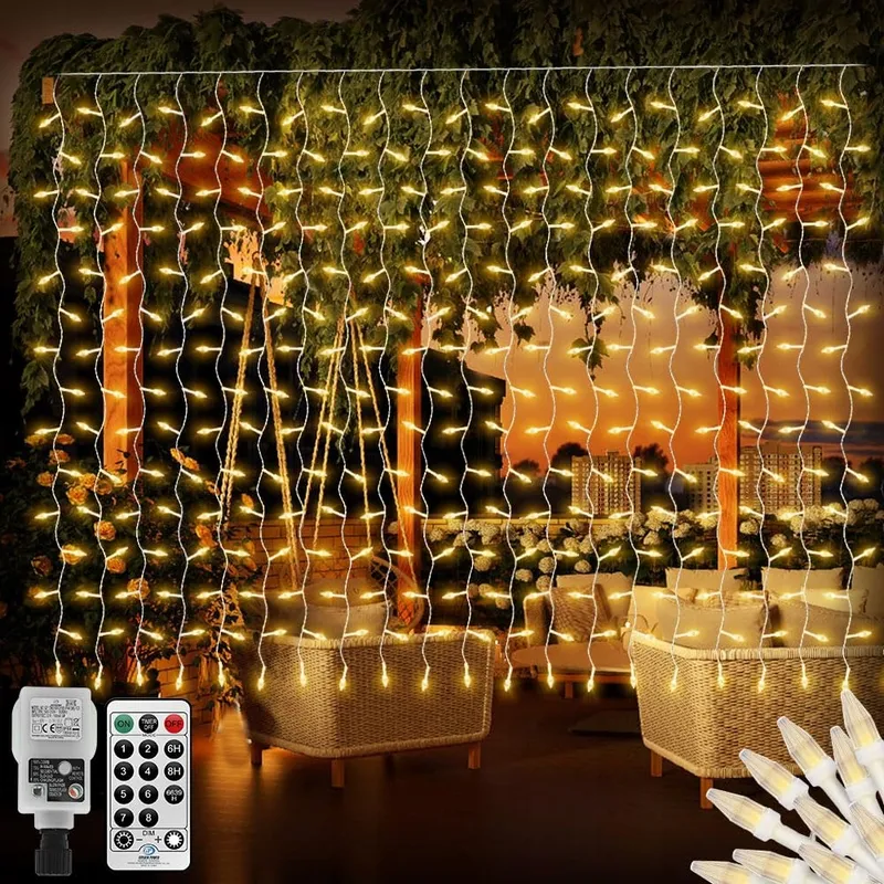 CERIAL Lichtgordijn Buiten 4X2M 300LED Waterdicht — foto 1