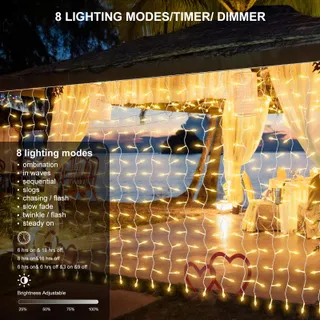 CERIAL Lichtgordijn Buiten 4X2M 300LED Waterdicht — miniatuur 2