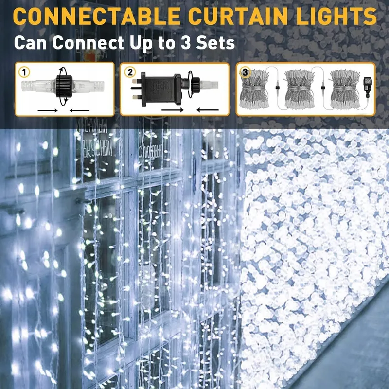 JOYCOME LED Lichtgordijn Decoratief 6x3m 600LED — foto 5