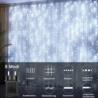 JOYCOME LED Lichtgordijn Decoratief 6x3m 600LED — miniatuur 3