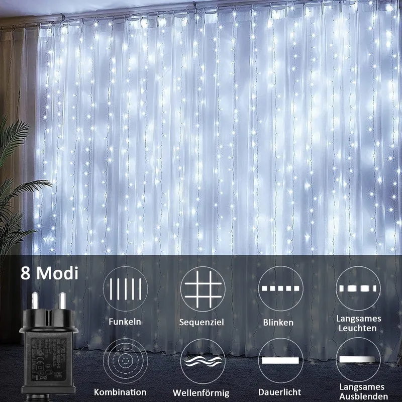 JOYCOME LED Lichtgordijn Decoratief 6x3m 600LED — foto 3