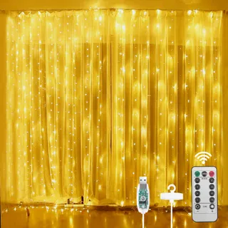 AOMIG LED Gordijnverlichting Waterdicht 3x3M 300 LED — miniatuur 1