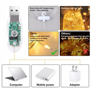AOMIG LED Gordijnverlichting Waterdicht 3x3M 300 LED — miniatuur 4