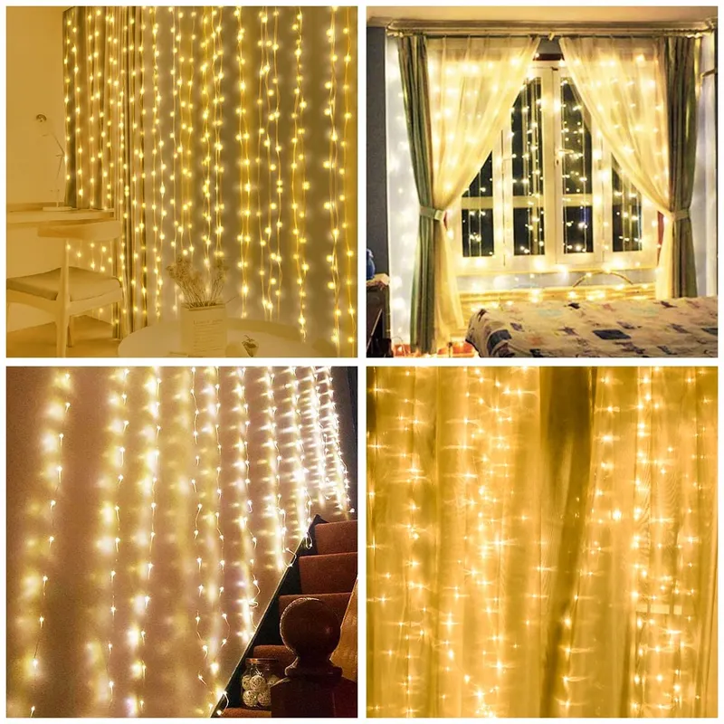 AOMIG LED Gordijnverlichting USB 3x3M Timer Waterdicht — foto 6