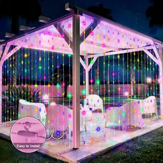 ACXILEXY Solar Lichtgordijn Buiten 3x3M 300 LED Afstandsbediening — miniatuur 5