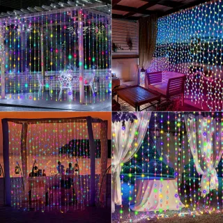 ACXILEXY Solar Lichtgordijn Buiten 3x3M 300 LED Afstandsbediening — miniatuur 6