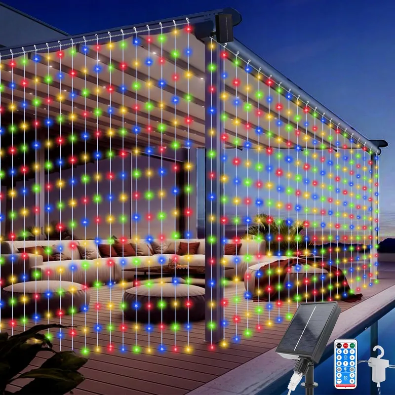 ACXILEXY Solar Lichtgordijn Buiten 3x3M 300 LED Afstandsbediening — foto 1