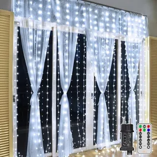 OLLNY Lichtgordijn Waterdicht 3x3m 300 LED — miniatuur 1
