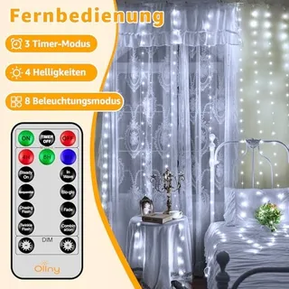 OLLNY Lichtgordijn Waterdicht 3x3m 300 LED — miniatuur 5