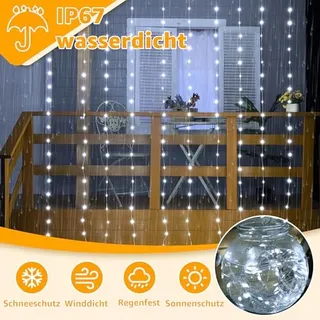 OLLNY Lichtgordijn Waterdicht 3x3m 300 LED — miniatuur 2