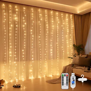 DAZSPIRIT Lichtgordijn Waterdicht 3Mx3M 300LED — miniatuur 1