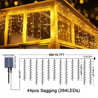 ACXILEXY Solar IJspegel Lichtgordijn 8M 264 LED Afstandsbediening — miniatuur 6