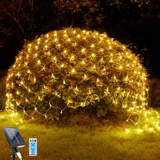 WOSKJXAS Solar LED Netverlichting Waterdicht 192 LED 2x3M — miniatuur 1