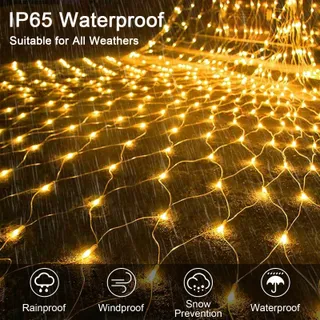 WOSKJXAS Solar LED Netverlichting Waterdicht 192 LED 2x3M — miniatuur 2