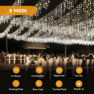 WOWDSGN LED IJspegel Lichtketting 15M 660 LED Timer IP44 — miniatuur 4