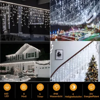 WOWDSGN LED IJspegel Lichtketting 15M 660 LED Timer IP44 — miniatuur 2
