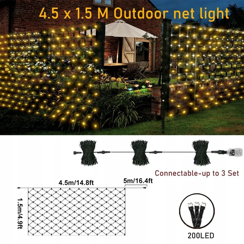 CORST Lichternet Buiten Waterdicht Afstandsbediening 4.5x1.5m — foto 2