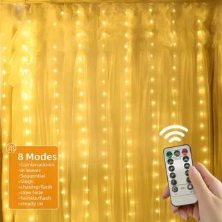 JSDOIN Lichtgordijn Decoratief 3,6x3m 360LED 8 Standen — miniatuur 5