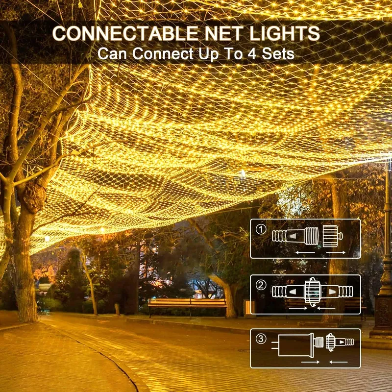 YOWIN Lichtnet Buiten 3x2m 200 LED Timer IP65 Waterdicht — foto 5