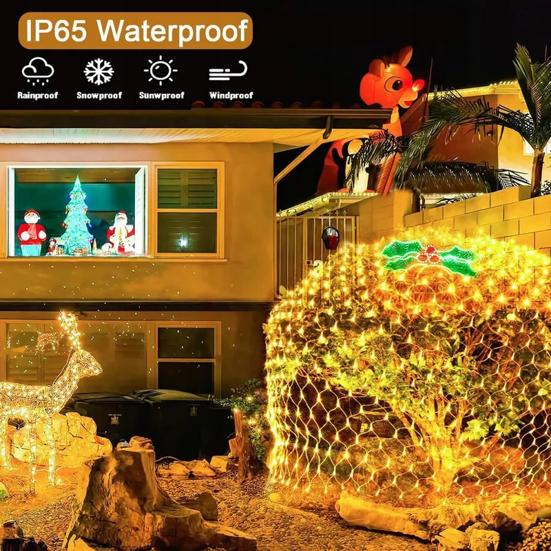 YOWIN Lichtnet Buiten 3x2m 200 LED Timer IP65 Waterdicht — foto 4