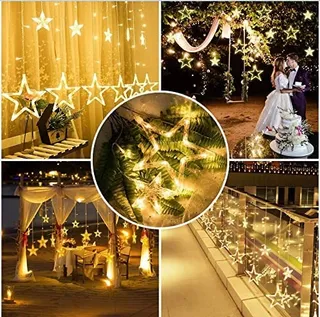 GLOBALINK Lichtgordijn met Sterren Decoratie 138LED — miniatuur 7