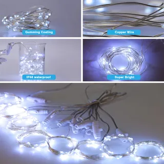 DAZSPIRIT Lichtgordijn 3x3m 300 LED USB Waterdicht Wit — miniatuur 3
