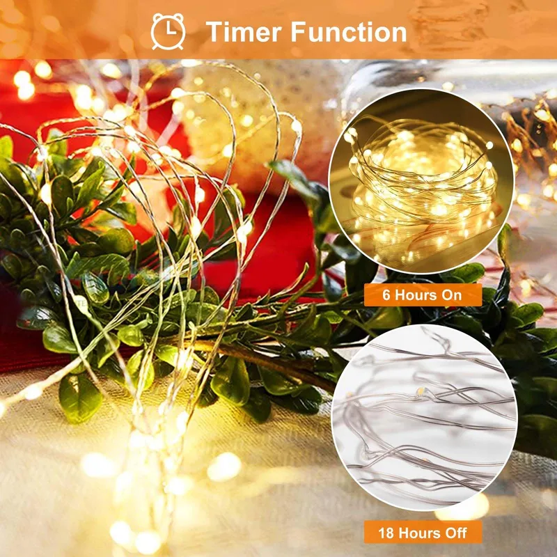 LITOGO Lichtsnoer Batterij 6-Pack 5M 50 LED 8 Modi — foto 3
