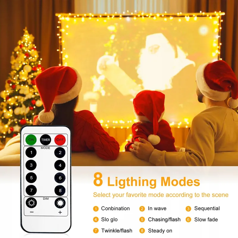 LITOGO Lichtsnoer Batterij 6-Pack 5M 50 LED 8 Modi — foto 2