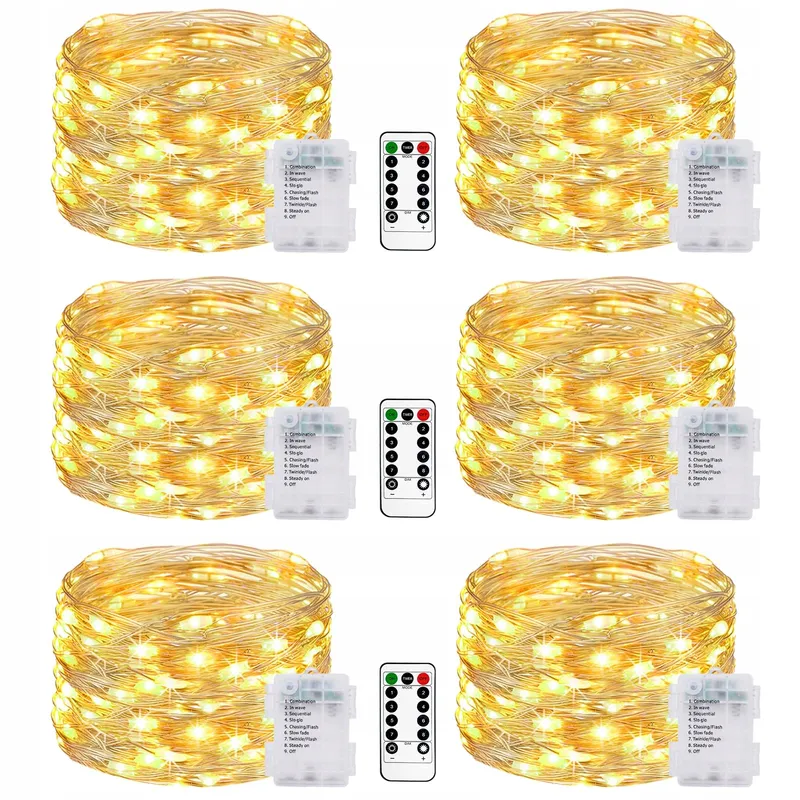 LITOGO Lichtsnoer Batterij 6-Pack 5M 50 LED 8 Modi — foto 1