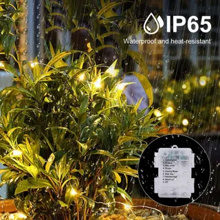 LITOGO Lichtsnoer Batterij 6-Pack 5M 50 LED 8 Modi — miniatuur 4