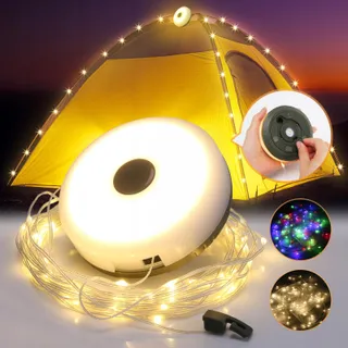 YIZHET Camping LED Lichtsnoer 10M Waterdicht USB Oprolbaar — miniatuur 1