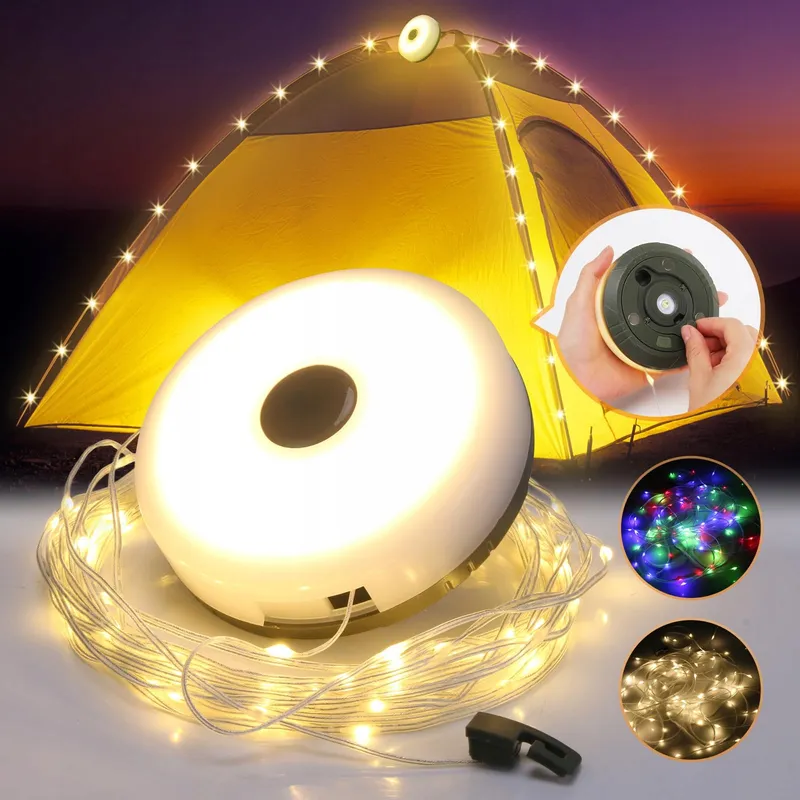 YIZHET Camping LED Lichtsnoer 10M Waterdicht USB Oprolbaar — foto 1