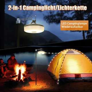 YIZHET Camping LED Lichtsnoer 10M Waterdicht USB Oprolbaar — miniatuur 4