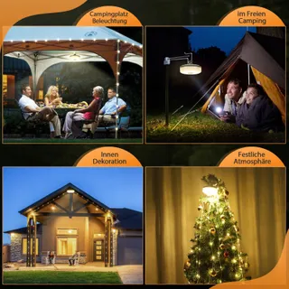 YIZHET Camping LED Lichtsnoer 10M Waterdicht USB Oprolbaar — miniatuur 7