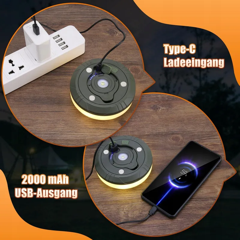 YIZHET Camping LED Lichtsnoer 10M Waterdicht USB Oprolbaar — foto 6