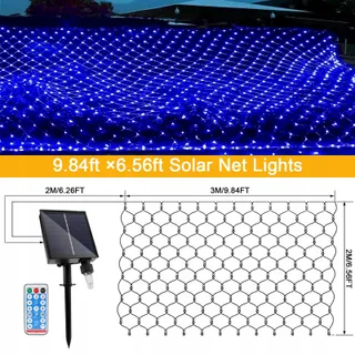 GHONLZIN Solar LED Netverlichting Waterdicht 192 LED 2x3m — miniatuur 3