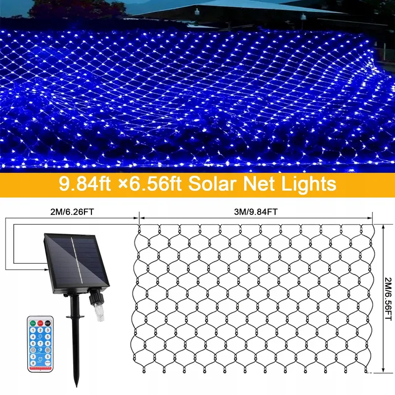 GHONLZIN Solar LED Netverlichting Waterdicht 192 LED 2x3m — foto 3