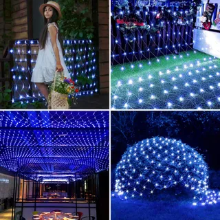 GHONLZIN Solar LED Netverlichting Waterdicht 192 LED 2x3m — miniatuur 5